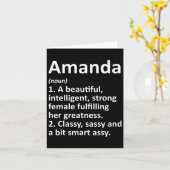 Amanda Definitie Persoonlijke Naam Grappige Kerstm Kaart (Gele Bloem)