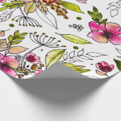 Amanda Geschetste Aquarel Bloementuin Cadeaupapier (Hoek)