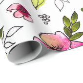 Amanda Geschetste Aquarel Bloementuin Cadeaupapier (Rol Hoek)