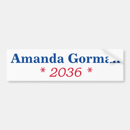 Amanda Gorman 2036 Bumpersticker (Voorkant)