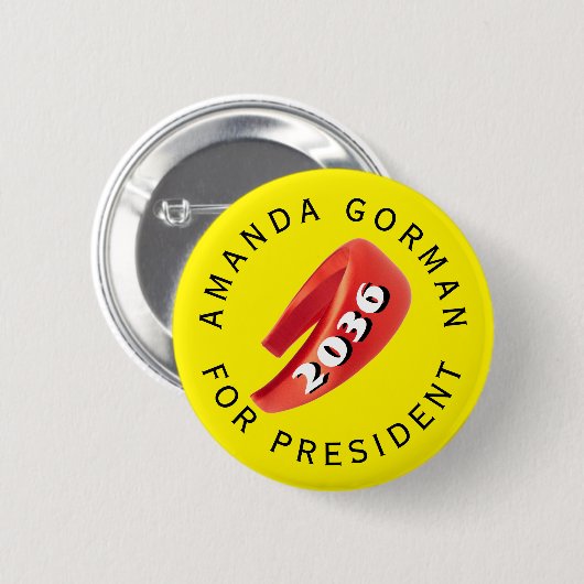 Amanda Gorman voor President Ronde Button 5,7 Cm (Voorkant /achterkant)