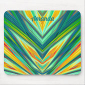 AMANDA ~ Green Yellow Red Oranje Fractal Pattern Muismat (Voorkant)