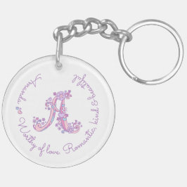 Amanda monogram A naam en betekenis keying Sleutelhanger