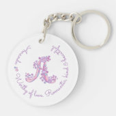 Amanda monogram A naam en betekenis keying Sleutelhanger (Achterkant)