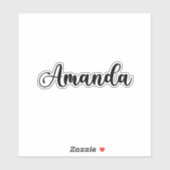 Amanda Naam - Handgeschreven kalligrafie Sticker (Vel)
