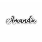 Amanda Naam - Handgeschreven kalligrafie Sticker (Voorkant)