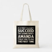 AMANDA Name Personalized Birthday Funny Kerstmis Tote Bag (Achterkant)
