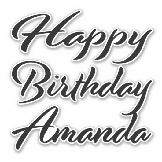 Amanda Name Vorname black Sticker Geburtstag (Voorkant)