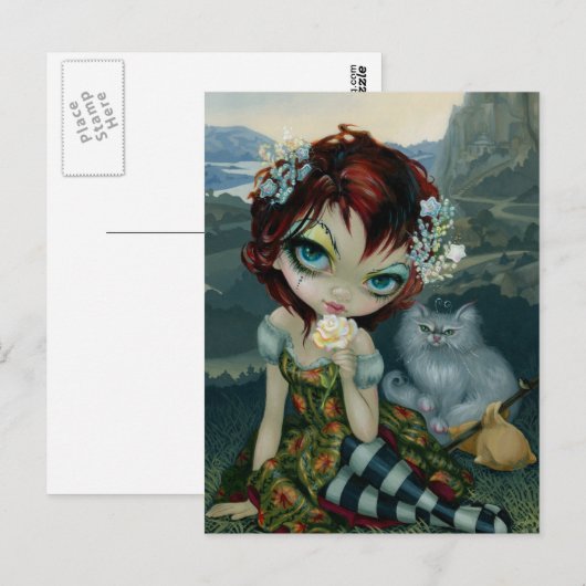 "Amanda Palmer Tarot:  Het Briefkaart "Fool" (Voorkant / Achterkant)