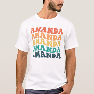 Amanda, Personalized Retro First Name Women Girls T-shirt