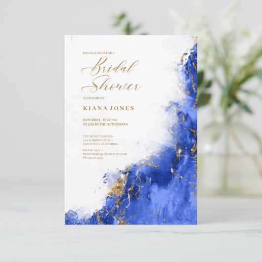 Amanda Piszczek Marble Glitter LT Royal Blue ID644 Kaart (Staand voorkant)