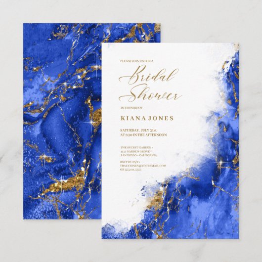 Amanda Piszczek Marble Glitter LT Royal Blue ID644 Kaart (Voorkant / Achterkant)