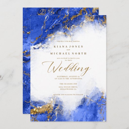 Amanda Piszczek Marble Glitter LT Royal Blue ID644 Kaart (Voorkant / Achterkant)