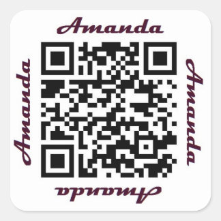 Amanda QR Code Gepersonaliseerde NAAM Sticker