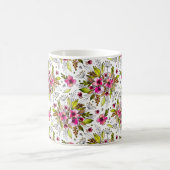 Amanda Sketched Pink en Green Waterverf Floral Koffiemok (Center)