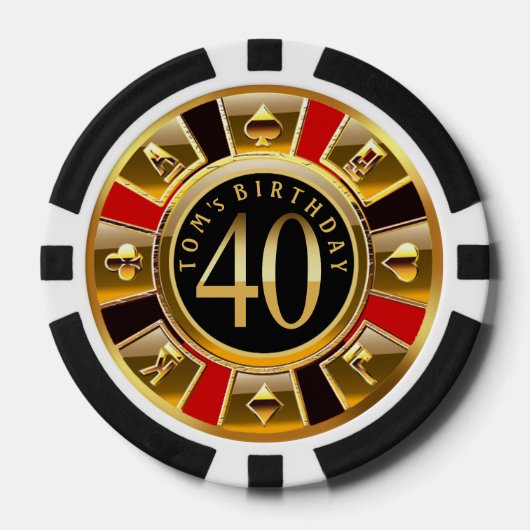 Amanda Toms 40ste verjaardag Poker Chips (Voorkant)