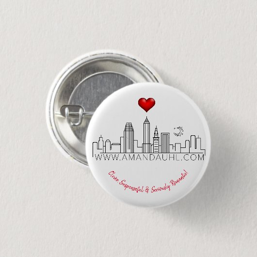 Amanda Uhl Button — met Tagline (Voorkant /achterkant)