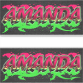Amanda Vorname Name Graffiti Aufkleber Sticker (Voorkant)
