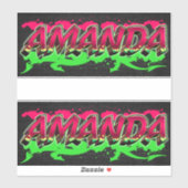 Amanda Vorname Name Graffiti Aufkleber Sticker (Vel)