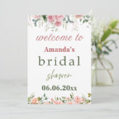 Amanda's bruidsdouche Invitation Kaart - Elegant F (Staand voorkant)