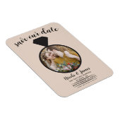 Amandel Bisque trouwring foto Save the Date Magneet (Rechterzijde)