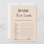 amandel bruin bruids woord scamble spel kaart (Voorkant)