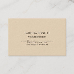 Amandel & Crème Kleur Modern Uniek Elegant Eenvoud Visitekaartje