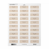 Amandel Custom Plain Bruiloft Etiket (Full Sheet)