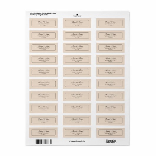 Amandel Custom Plain Bruiloft Etiket (Full Sheet)