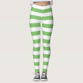 Amandel en witte kleur horizontaal gestreept leggings (Voorkant)