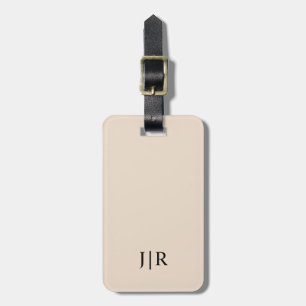 Amandel en zwarte I moderne monogram Bagagelabel