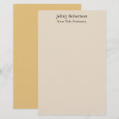 Amandel Kleur Plain Elegant Professioneel Modern Briefpapier (Voorkant / Achterkant)