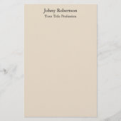 Amandel Kleur Plain Elegant Professioneel Modern Briefpapier (Voorkant)