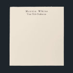 Amandel Kleur Plain Elegant Professioneel Modern Notitieblok<br><div class="desc">Eenvoudig,  modern,  minimalistisch design voor bedrijven. Deze sjabloon kan worden aangepast aan alle professionele beroepen.</div>