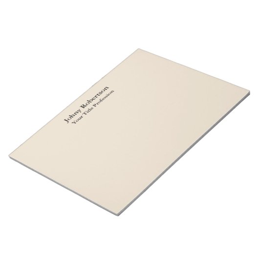 Amandel Kleur Plain Elegant Professioneel Modern Notitieblok (Schuin)