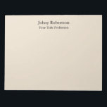 Amandel Kleur Plain Elegant Professioneel Modern Notitieblok<br><div class="desc">Eenvoudig,  modern,  minimalistisch design voor bedrijven. Deze sjabloon kan worden aangepast aan alle professionele beroepen.</div>