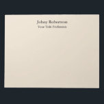 Amandel Kleur Plain Elegant Professioneel Modern Notitieblok<br><div class="desc">Eenvoudig,  modern,  minimalistisch design voor bedrijven. Deze sjabloon kan worden aangepast aan alle professionele beroepen.</div>