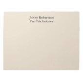 Amandel Kleur Plain Elegant Professioneel Modern Notitieblok (Voorkant)