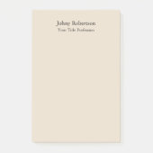 Amandel Kleur Plain Elegant Professioneel Modern Post-it® Notes (Voorkant)