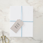 Amandel & Witte Strepen Cadeaulabel (Met Touw)