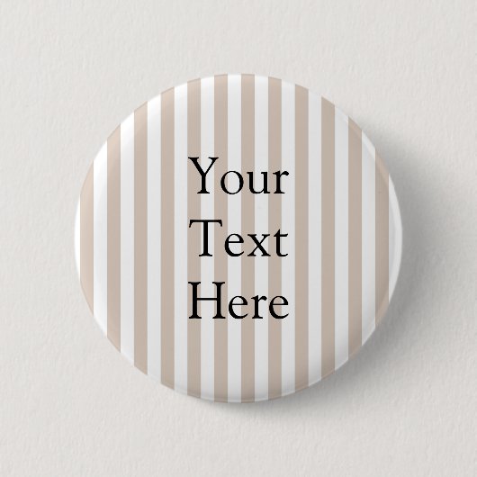 Amandel & Witte Strepen Ronde Button 5,7 Cm (Voorkant)