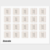 Amandel & Witte Strepen Vierkante Sticker (Vel)