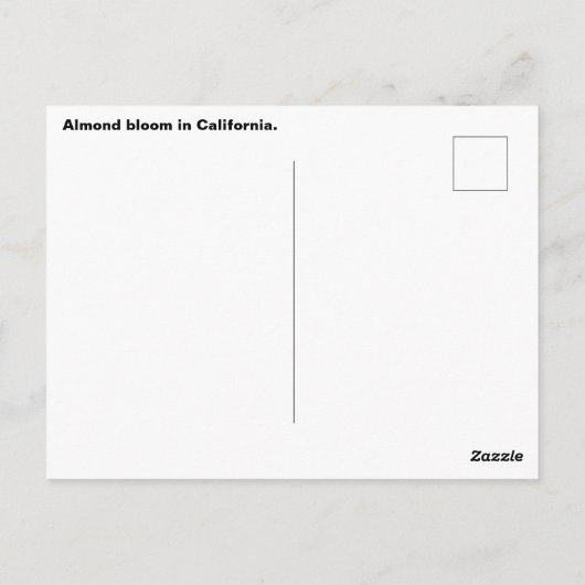 Amandelbloei in Californië Briefkaart (Achterkant)