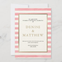 Amandelbloesem Aquarel Streep & Gouden Letters Kaart