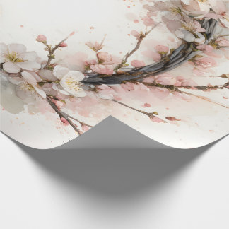 Amandelbloesem Bloemenkrans Waterverf Cadeaupapier