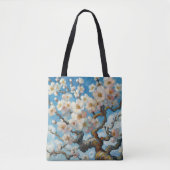 Amandelbloesem Canvas tas olieverfstijl (Voorkant)