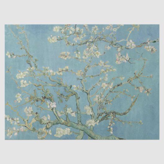 Amandelbloesem door Vincent Van Gogh Tissuepapier (Voorkant)