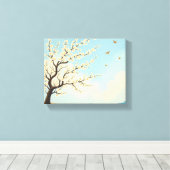 Amandelbloesem Dromen Canvas Afdruk (Insitu (Houten vloer))