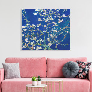 Amandelbloesem (Indigo) Van Gogh Canvas Afdruk