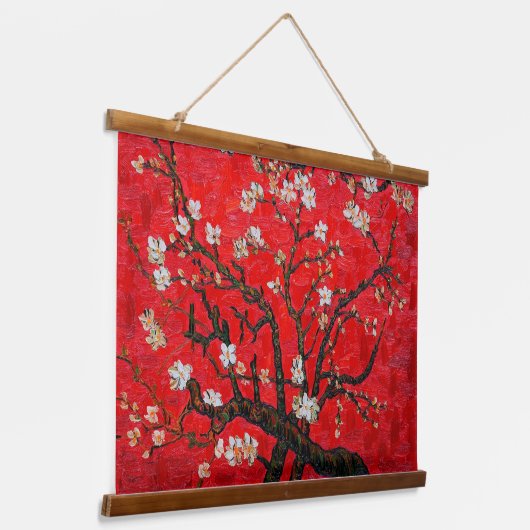 Amandelbloesem, Van Gogh Hangend Wandkleed (Gebogen)